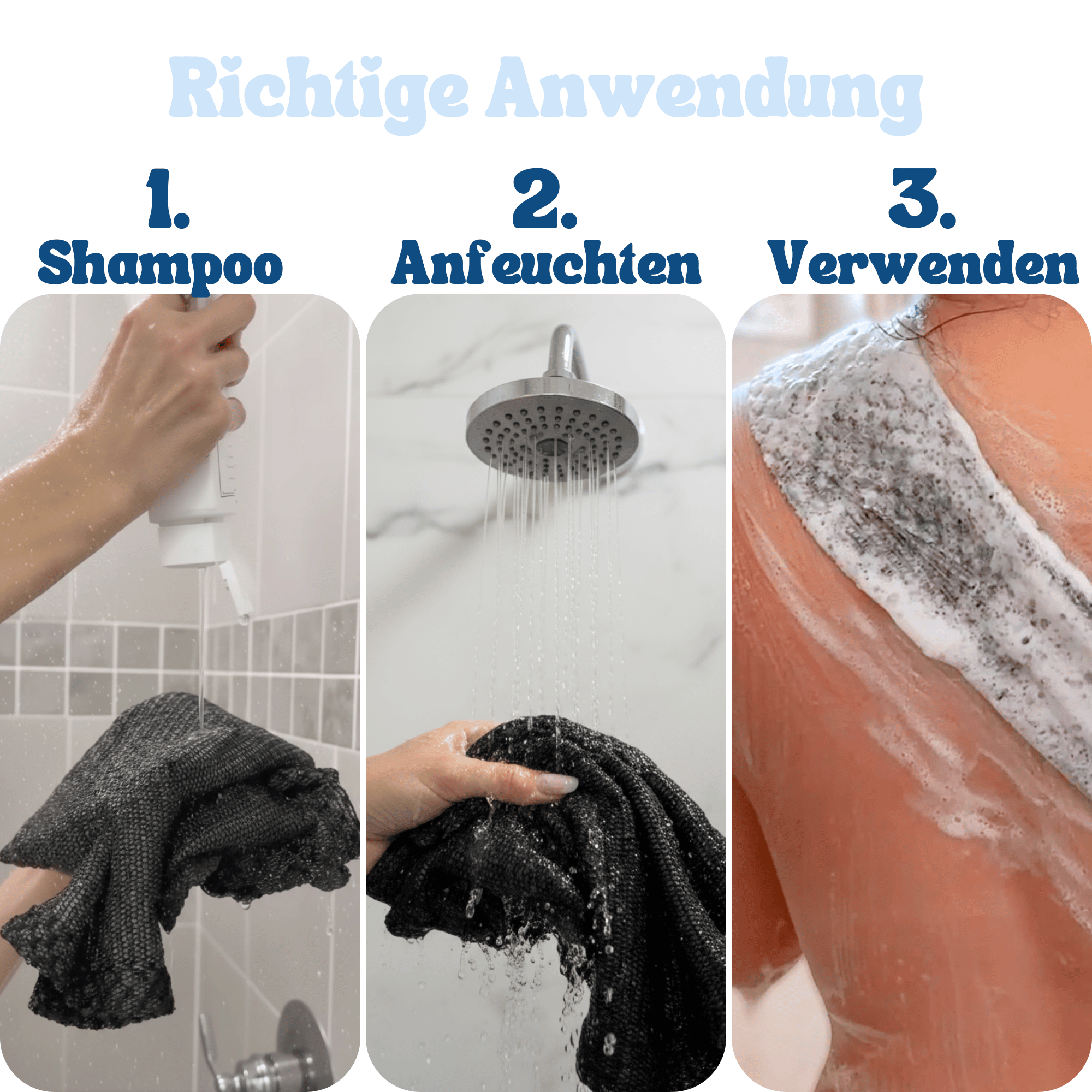 Ionized™ Peeling Duschtuch - Pickel / Akne